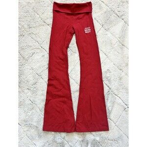 VS Pink Victoria's Secret Leggings Y2K Fold-over Flare Yoga “Extra Spicy” Red XS